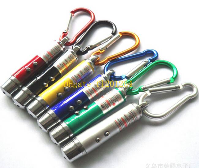 100 pcs/lot Fedex DHL expédition 3 en 1 kit Laser + détecteur d'argent UV + éclairage LED Mini porte-clés lampe de poche pointeur Laser
