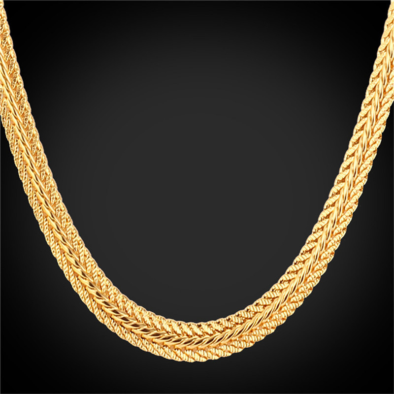 

Wholesale-Gold Foxtail Necklace 18K' Stamp Platinum/18K Real Gold Plated/Rose Gold Trendy 46CM/ 55CM/66CM Gold Chain Necklace For Men N942