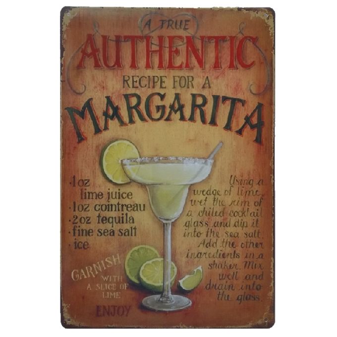 Retro Salty Dog cocktail recipe A5 metal sign house gift idea vintage design