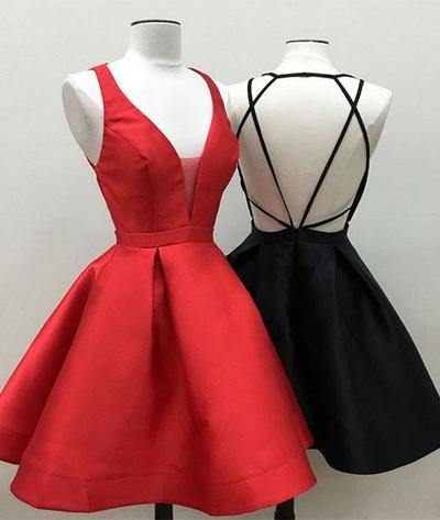 

Hot Selling Red/Black Satin Short Prom Dresses Homecoming Dress Gradution Dresses Party Dresses for Women In Stock Under 100, Green