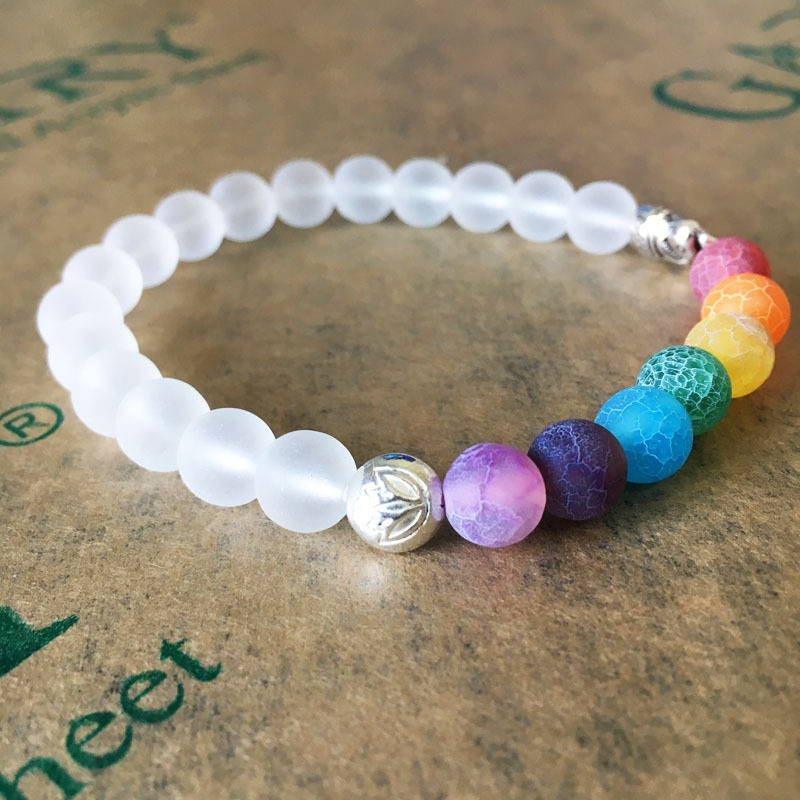 

New explosion Strands elephant colorful yoga energy Beaded bracelet hand string weathering colorful agate Chakra 8MM wholesale