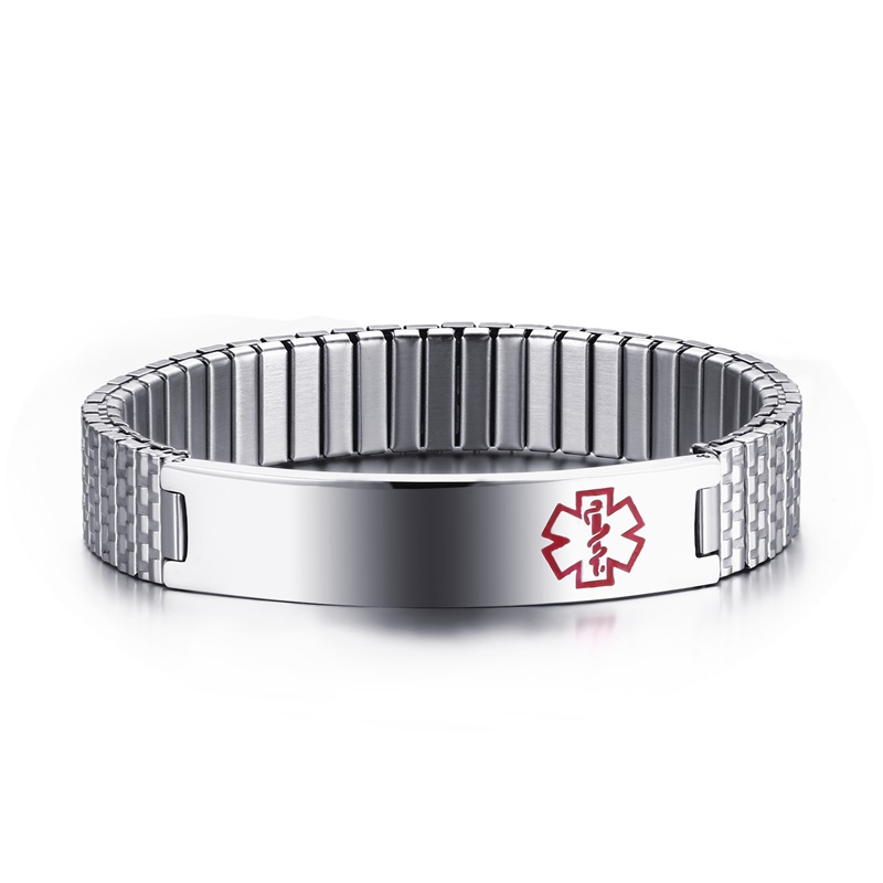 

Men's Medical Alert ID Bracelet 12mm Stainless Steel