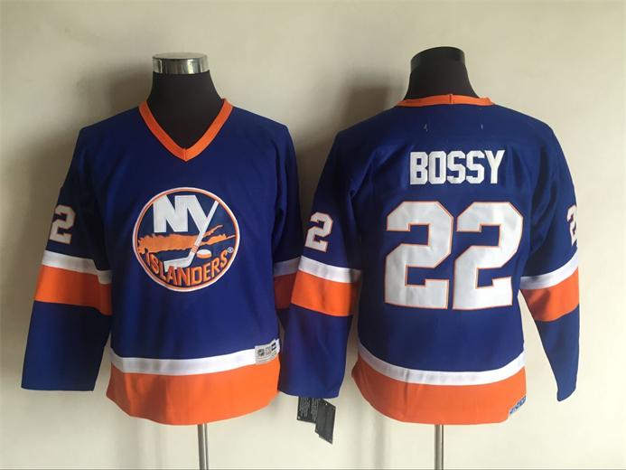 

Top Quality ! 2016 Youth Kids CCM New York Islanders Ice Hockey Jerseys Cheap #22 Mike Bossy Blue Boys Jerseys Authentic Retro Jerseys