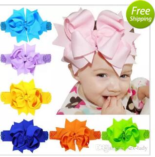 

Oversized 8 inch Double Layered Bow with Sheer Top Layer clipped to Crocheted Headbands Large bow girl headband Bows Clip, Many colors to choose