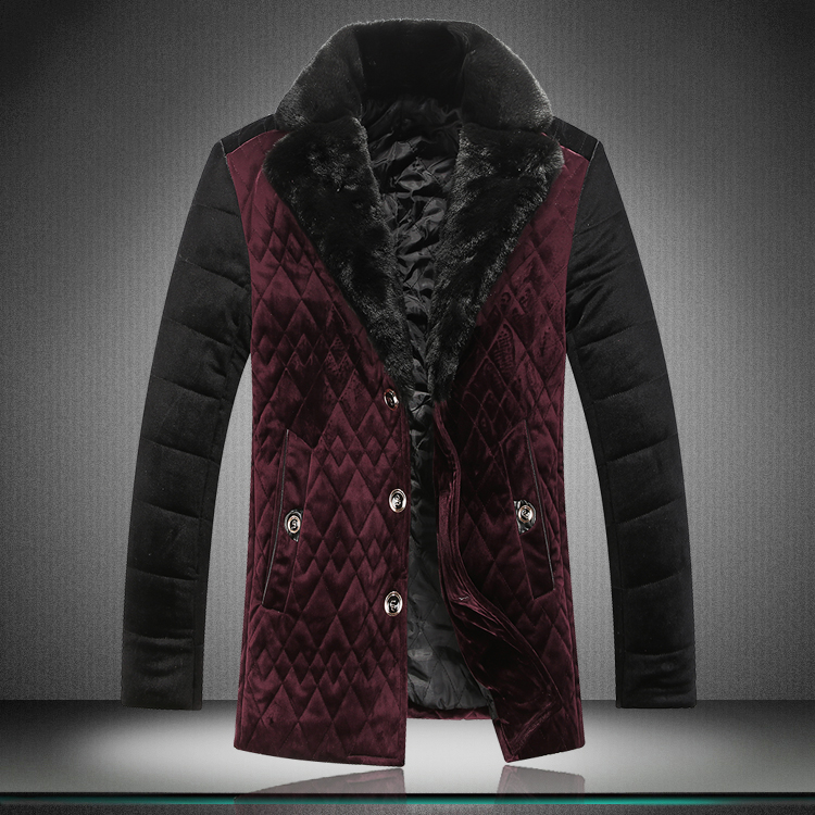 Fall-Parka 2015 Winter Jacket Men Warm Velour Mens Jackets And Coats Thicken Cotton-Padded Outdoor Casual Windbreaker M-4XL #822