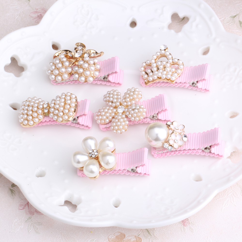

New Arrival Floral Rhinestone Kids Hair Accessories Bowknot Hair Clip Children Crown Accessories Baby Flower Cute Hairpins, Multi-color