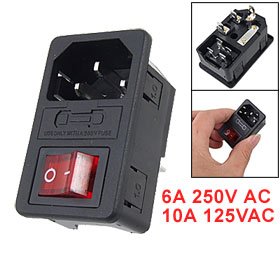 Vente en gros-Nouvelle prise de courant mâle d'entrée de vente chaude avec interrupteur à fusible 10A 250V 3 broches IEC320 C