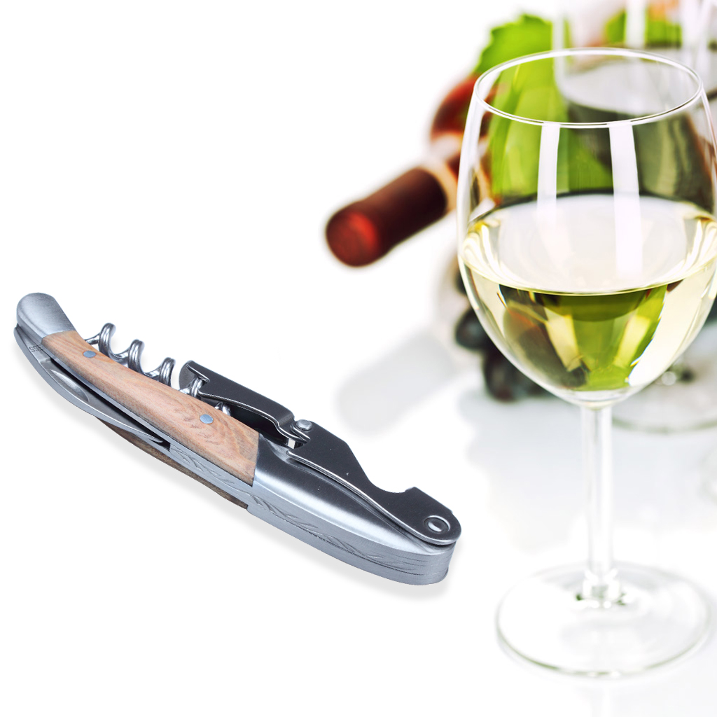 

Professional Stainless Steel All-in-one Corkscrew Bottle Wine Opener and Foil Cutter For Sommeliers Waiters and Bartenders