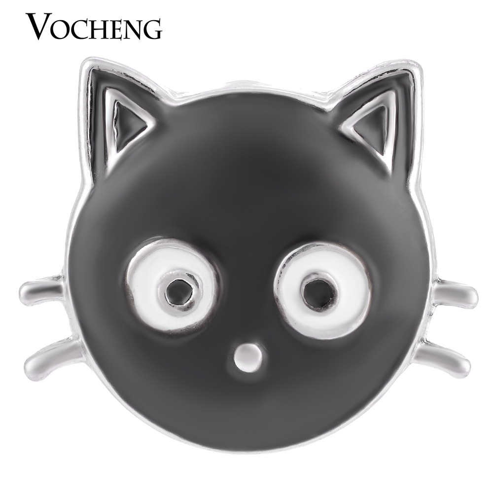

VOCHENG NOOSA 18mm Black Cat Ginger Snap Hand Painted Interchangeable Jewelry Vn-1272