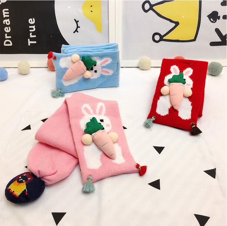 

Kids Knitted Carrot Mufflers Baby Boys Girls Scarves Fashion Spring Autumn Winter Shawls Christmas Gifts LBS 011