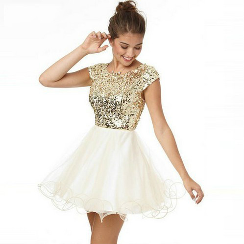 

Gold Sequins Cocktail Dress Short Tulle Prom Party Dress Homecoming Dresses Formal Event Gown Plus Size vestidos de coctel, Daffodil