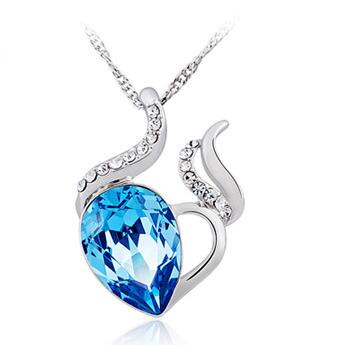 Ronde naturelle Topaze Bleue Argent Sterling 925 Chaîne Longue Collier 36/" Mala