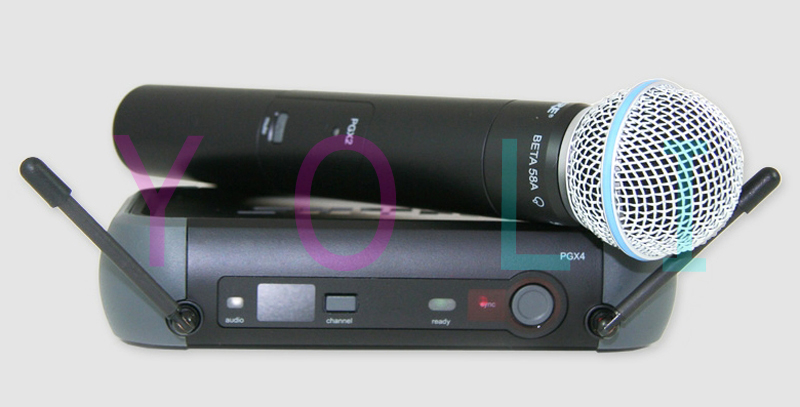 

Free Shipping! 2PCS PGX PGX24 BETA58 UHF Karaoke Wireless Microphone System With Super Cardioid BETA Handheld Microfone Mic