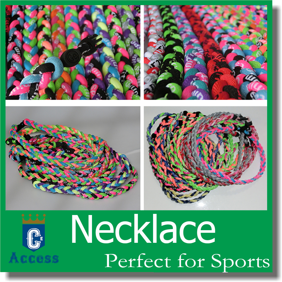 

20" Baseball Necklace Lot Titanium Tornado Rope Sports Braid Necklaces Medium