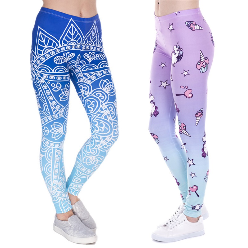 

Women's 3D Leggings Fashion Graphic Full Print Girl Skinny Stretchy Pants Tight fitting Elastic Slim Sprots Fitness Pencil Trousers PDDK5 RF, Orange