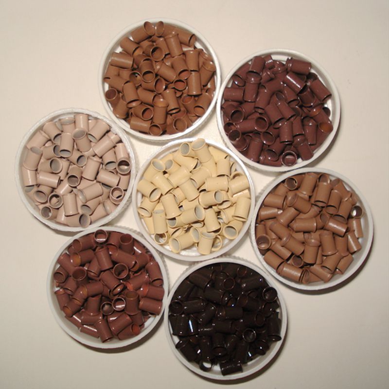 

1000pcs/bottle 2.8mmx2.3mmx7mm Micro copper Rings Links/Beads For Hair Extensions tools 8 colors