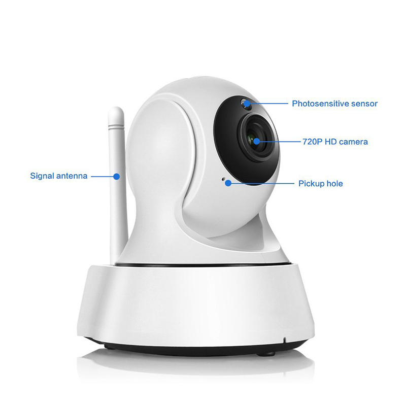 Sécurité à domicile sans fil Caméra de surveillance Caméra WiFi 720p Vision nocturne CCTV Camera Baby Monitor 100pcs