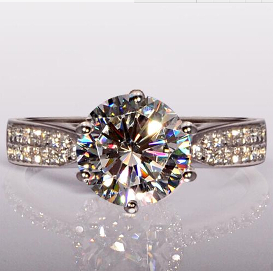 

Fast Free shipping Round cut Hot 4ct Topaz Diamonique simulated diamond 14KT white Gold Filled GF Engagement Women Wedding Ring Sz 5-