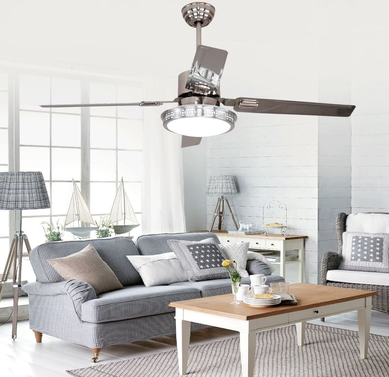 

LED ceiling fan lights restaurant bedrooms modern fan lamps ceiling fans remote control simple fashion stainless iron leaves