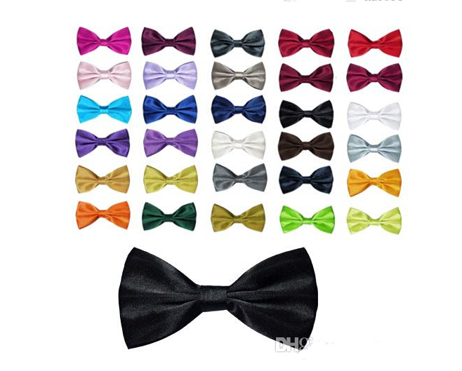 

Wholesale Men's Women's Bowtie Bow Tie Solid Colors Plain Silk Polyester Pre Tied Ties For Party Wedding