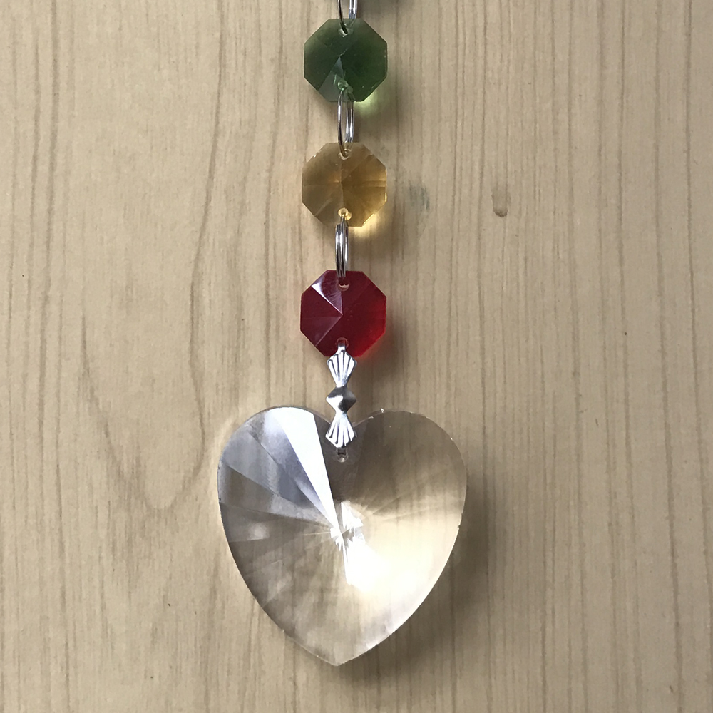 

10PCS K9 Crystal Glass Chakra Suncatcher Prism Hanging Rainbow Crystals Prism Handmade Heart Pendulum Pendant Home Decor