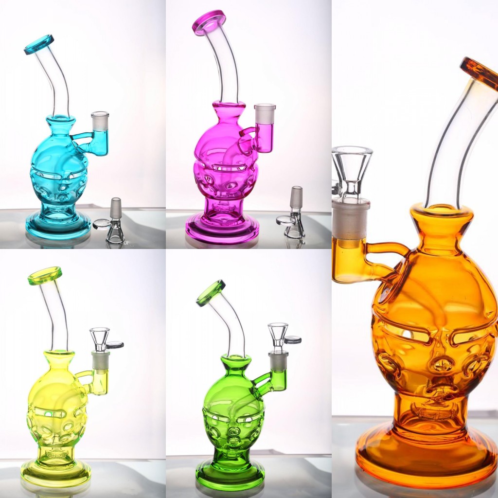 

Hot Skull Faberge egg water pipes glass Bong water Oil rigs birdcage percolator recycler oil rig egg heady colored fab egg thick bongs