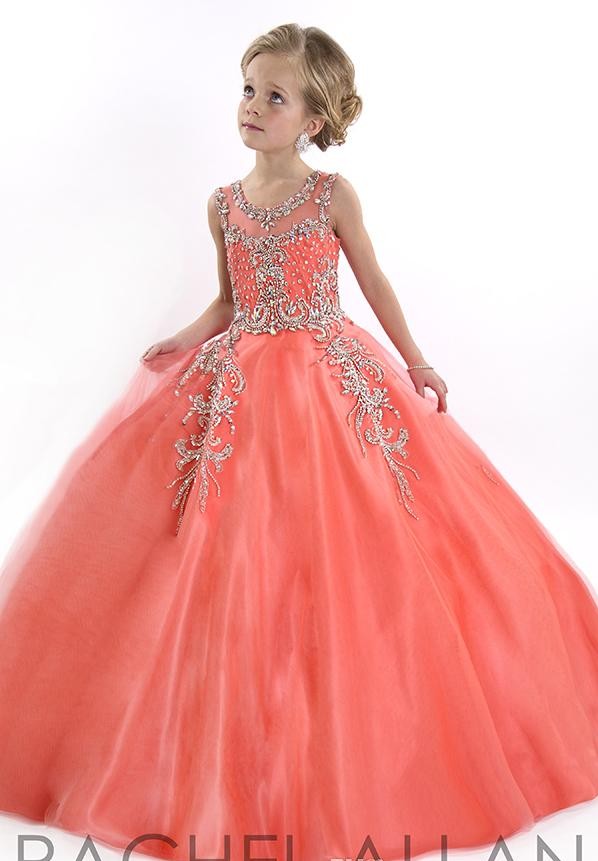

2019 Hot Ritzee Crystals Girls Pageant Dresses for Kid ANew Little Girls Pageant Dresses Princess Tulle Sheer Jewel Crystal Beading, Light yellow