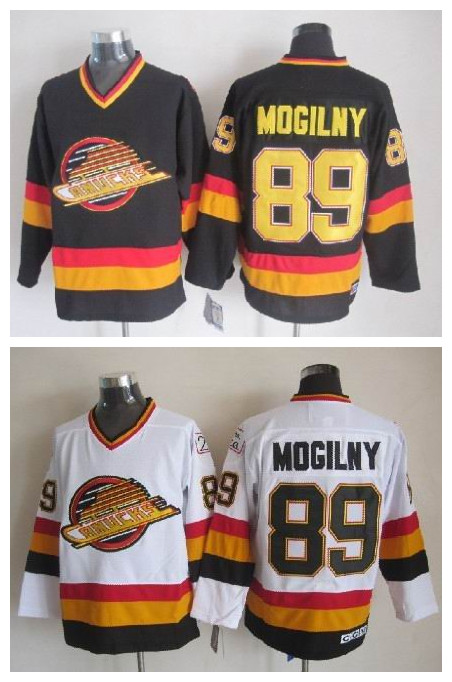 

Top Quality ! Men Vancouver Canucks Ice Hockey Jerseys #89 Alexander Mogilny Retro Vintage CCM Authentic Stitched Jerseys Mix Order, Black