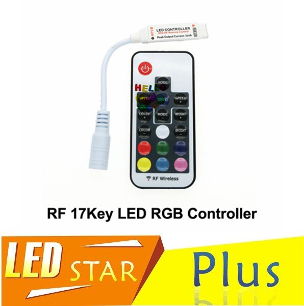 

LED RGB Controller DC5V-24V 12A 17key mini RF Wireless Remote Dimmer For 5050 3528 RGB Flexible Strip Light