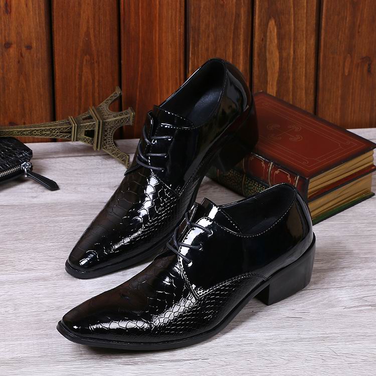 

Hot Selling Luxury Men Black Derby Shoes Fashion Business Leisure Leather Shoes Lace Up Snake Patter Oxford Man Office Shoes