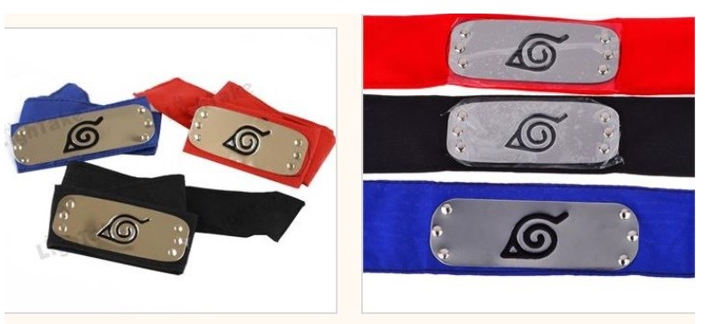

Free Shiping Japan Anime Naruto Cosplay Konoha Headband Costumes, Silver