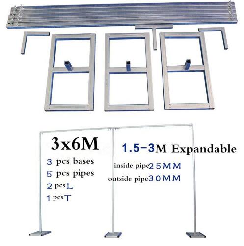 

Many Sizes Wedding Stainless Steel Pipe Wedding Backdrop Stand with expandable Rods Backdrop Frames