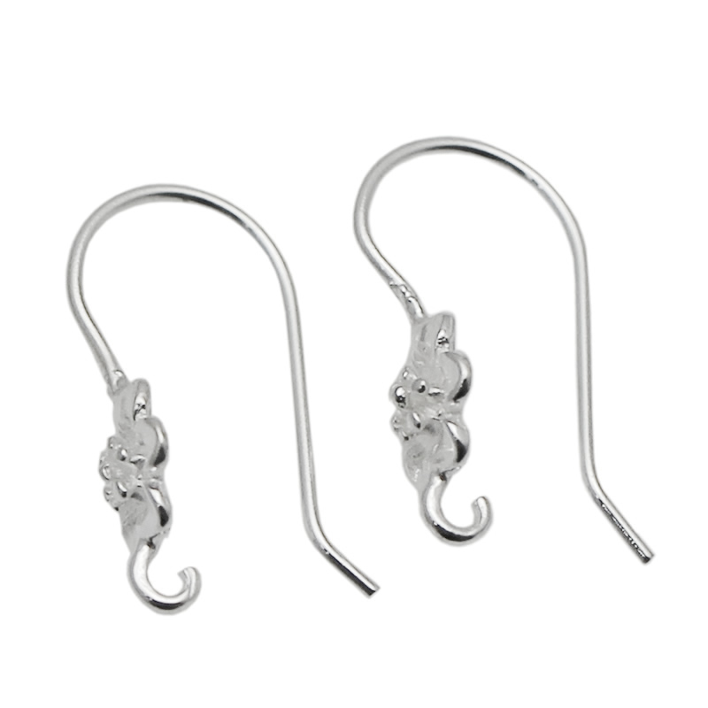 

Beadsnice Fish Hook Earring Wires Open Loop Flower Ear Wires 925 Sterling Silver Earring Findings Supplies ID 34933