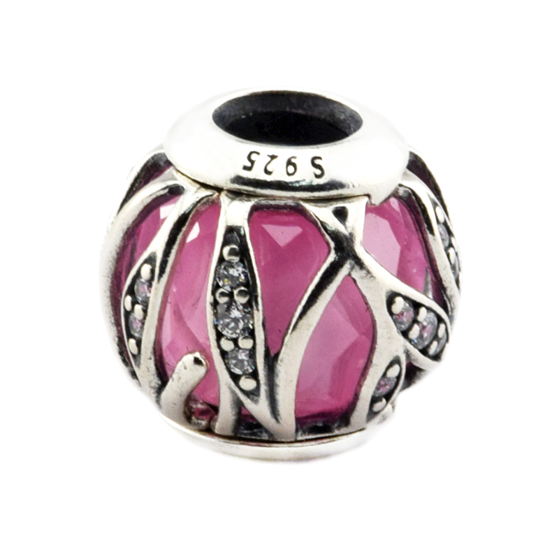 Convient pour Bracelet Pandora 100% en argent Sterling 925 perles Nature's Radiance, Rose Clair CZ Fil bricolage Charms 2016 nouvelle automne 1pc
