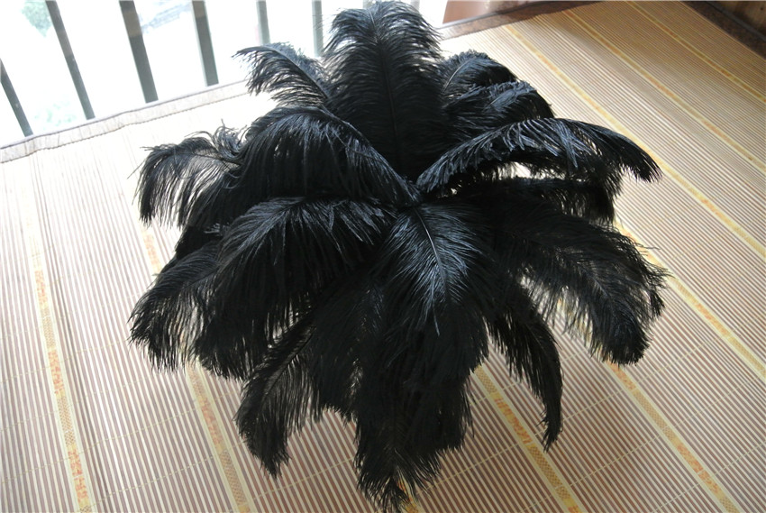 

Wholesale 100pcs black ostrich feather plume for wedding centerpiece Wedding decor PARTY Decor supply feative decor