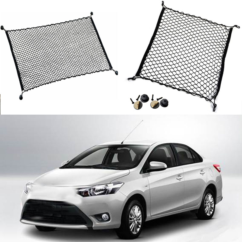 

For Toyota Vios Car Auto Rear Trunk Cargo Organizer Storage Seat Plain Vertical Net Luggage Organizer Nylon Liner Cover