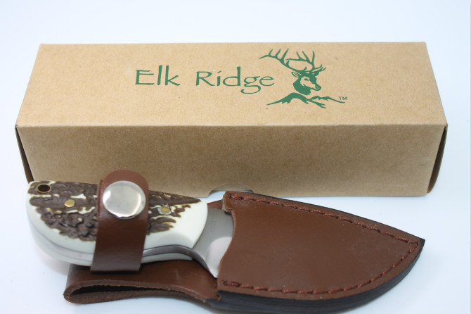 

BOKER Elk Ridge Pocket Fixed Blade Knife 7Cr17Mov 58HRC Hand Forging Antler Handle Tactical Hunting Survival Camping Straight EDC Collection