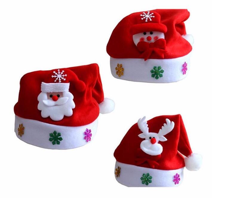 

Kid Cheer Christmas Hat Children Santa Claus Reindeer Snowman Party Cute Cap Christmas Gift Wedding Decoration, Red