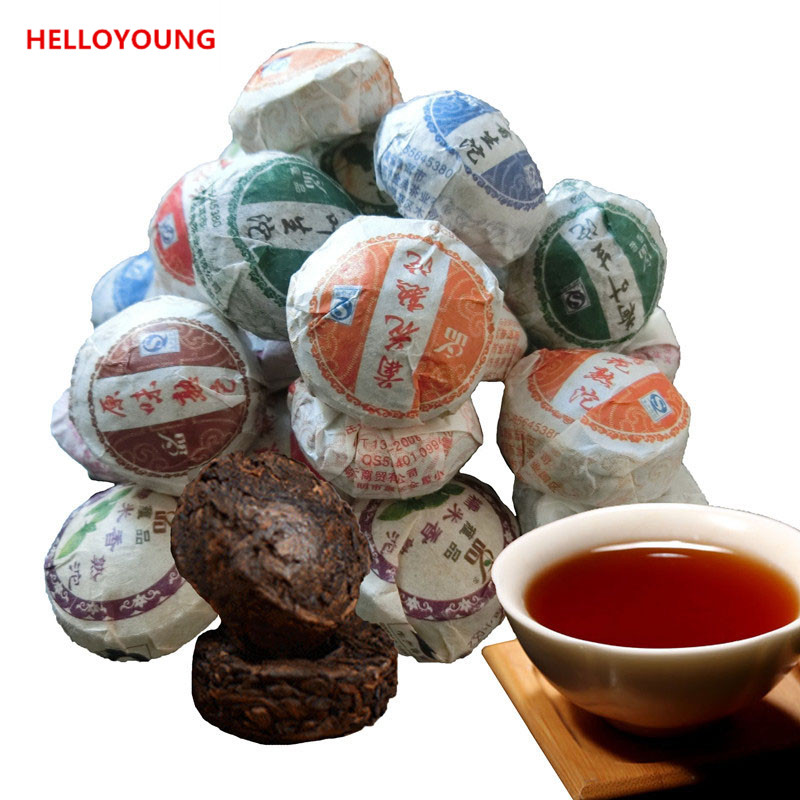 

50g Yunnan Top-Grade 10 Pcs Different Flavors Ripe Puer Tea Raw and Cooked Organic Pu'er Old Tree Black Puer Natural Puerh Tea