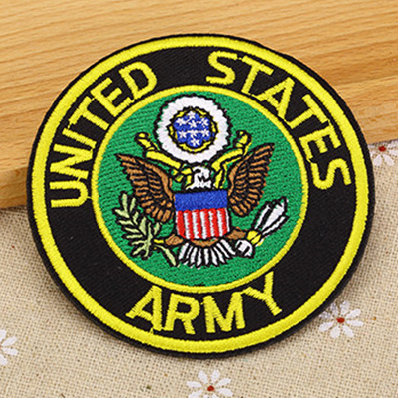 

US Military United States Army Seal Iron on Embroidered patch Gift shirt bag trousers coat Vest Individuality, Black