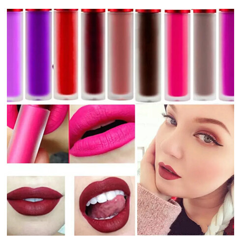 

Professional Cosmetics Makeup Matte Waterproof Lip Gloss Riot Wicked Cashmere Bleached Pink Velvet Matte Liquid Lipstick, Mixed color