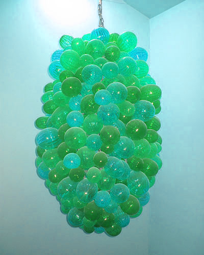 Modern Green Lamp Bubble Chandeliers Balloon Shape Murano Chandelier Livingroom Decor Hand Blown Glass LED Bulbs Pendant Lamps-image-406970597
