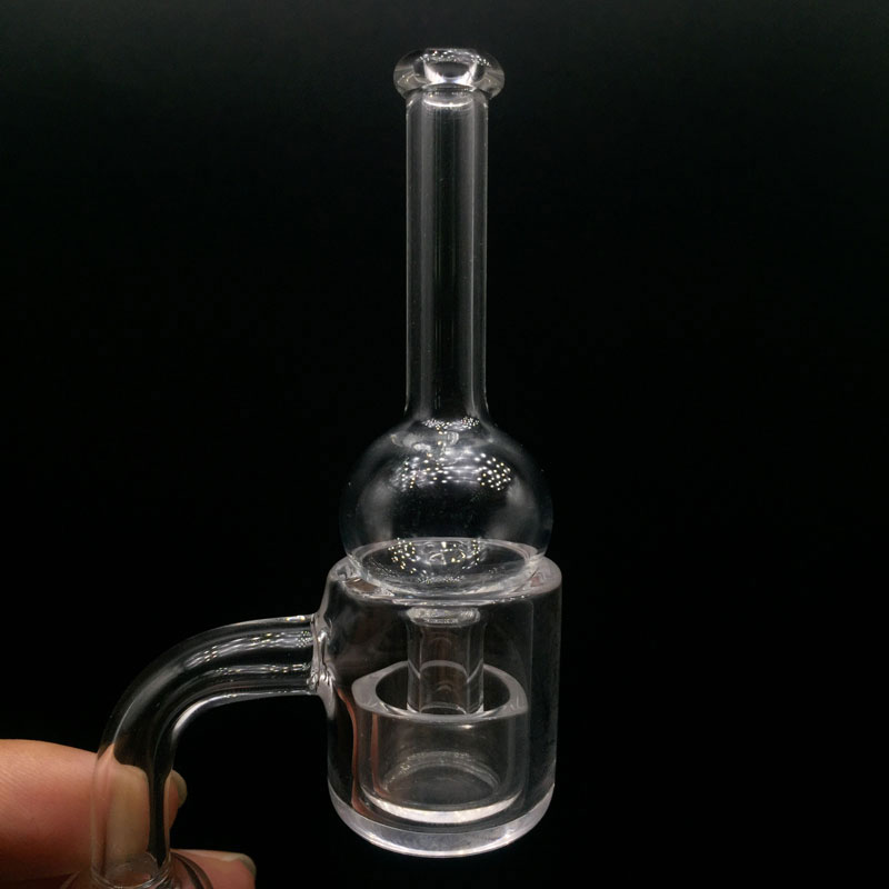 

3mm Wall 25mmOD Flat Top Quartz Banger With Removable Quartz Insert Glass Bubble Carb Cap For Glass Bongs Dab Oil Rigs Water Pipes