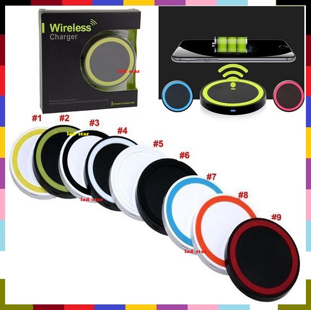 

S6 Qi Wireless Charger Cell phone Mini Charge Pad For Qi-abled device Samsung nokia htc LG cellphone with retail package JE13