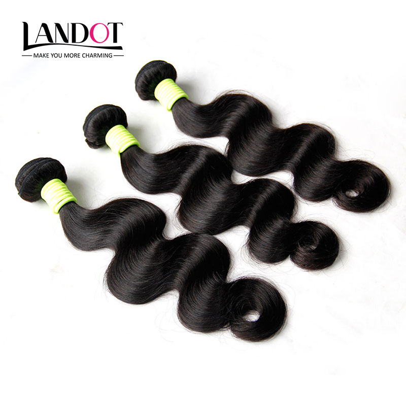 

3 Bundles Virgin Brazilian Body Wave Wavy Human Hair Weaves 100% Unprocessed 8A Peruvian Malaysian Indian Remy Hair Extensions Natural Color