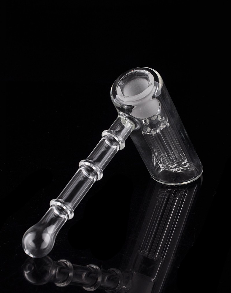 

Glass Hammer Bubblers 6 Arm Perc Glass Percolator Bubbler Water Pipe Glass Smoking Pipes Showerhead Perc Two Functions Free Shipping