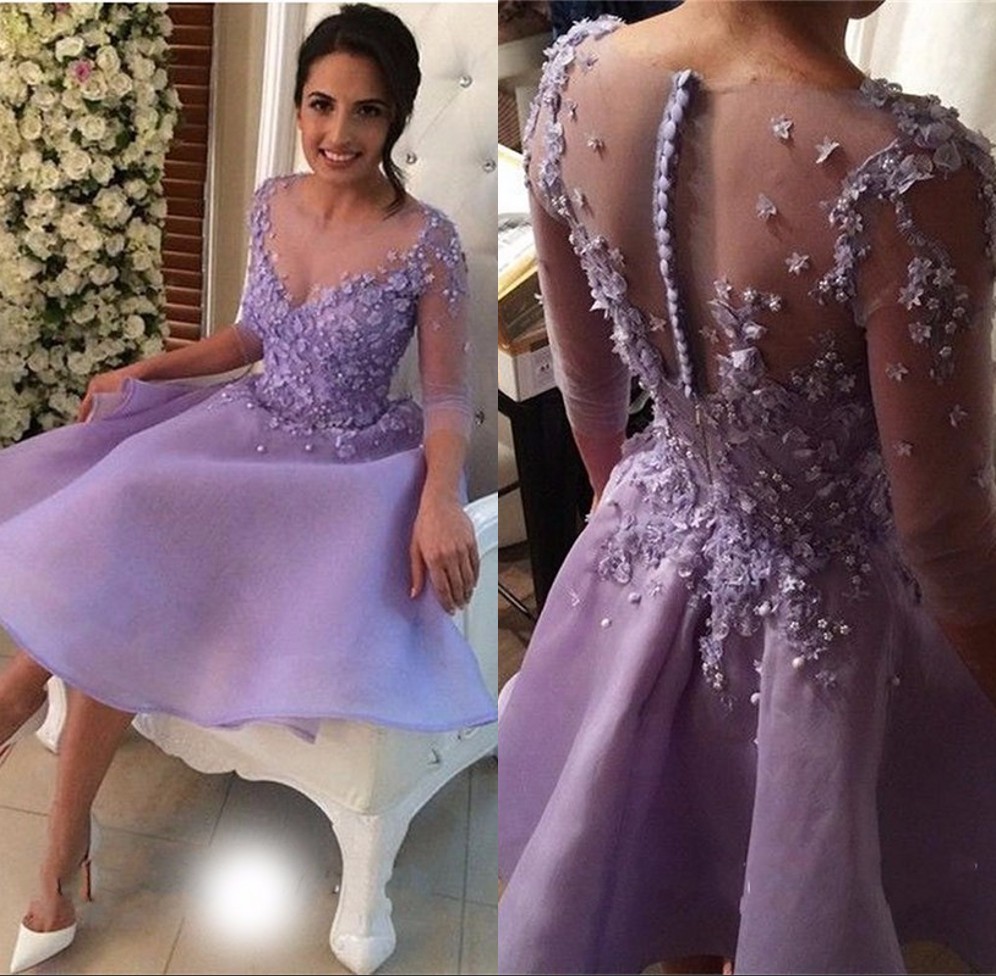 11 durchsichtig lavendel kurze tee länge prom party kleider mit knöpfen three viertel sleeves organza frauen abendgarderobe vestido de noche 11 durchsichtig lavendel kurze tee länge prom party kleider mit knöpfen three viertel sleeves organza frauen abendgarderobe vestido de noche