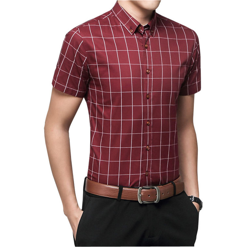 Wholesale-2016 100% High Quality Mens Dress Shirts Blue Shirt Men Causal Striped Shirt Men Camisa Social Masculina Chemise Homme M-XXXL