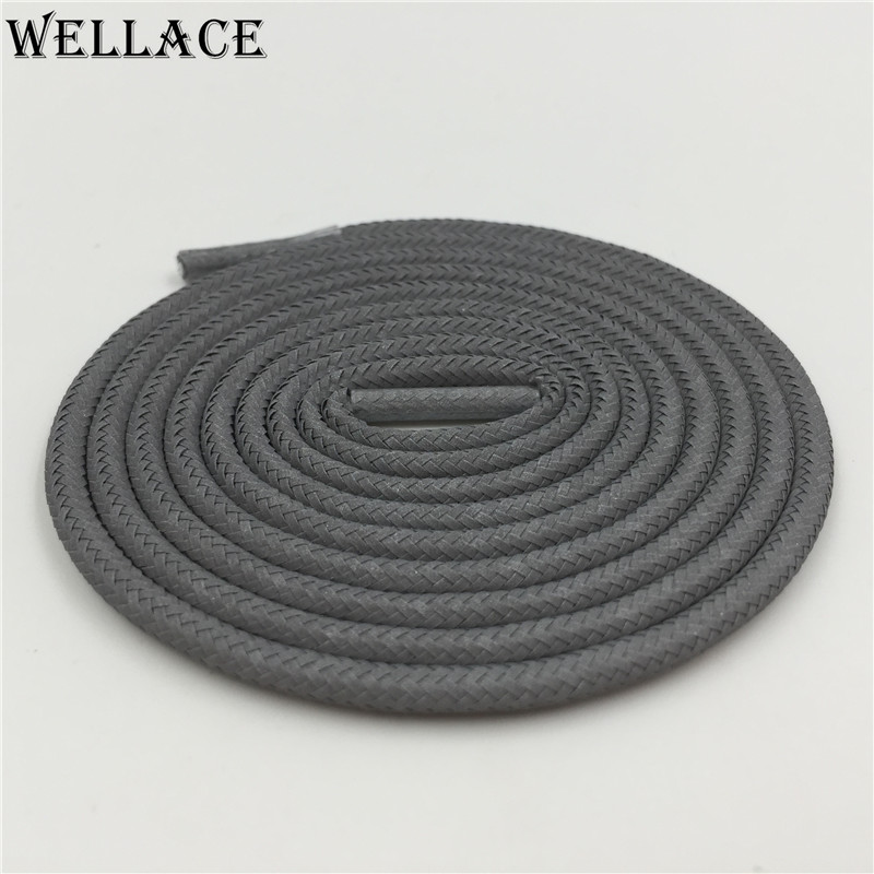 

Wellace Solid Pure Color 3M reflective shoelaces Round flat safety shoe lace plastic tips latchet ropelaces 120cm for Sport Shoes Decoration
