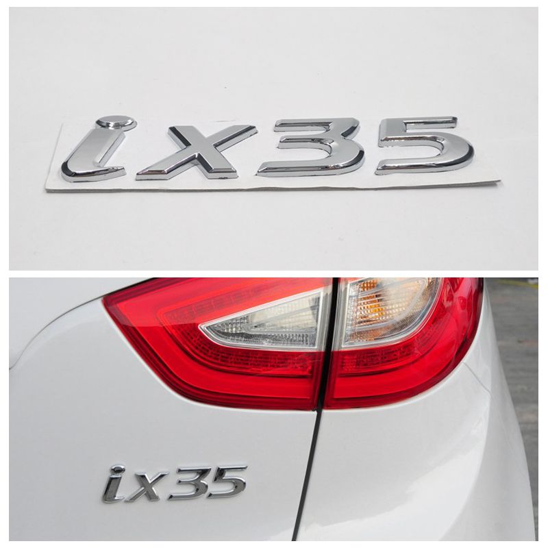 

IX35 Car Rear Trunk Emblem Decoration for Hyundai 3D IX35 Letters Logo Chrome Sticker Decoration Badge, 1 piece